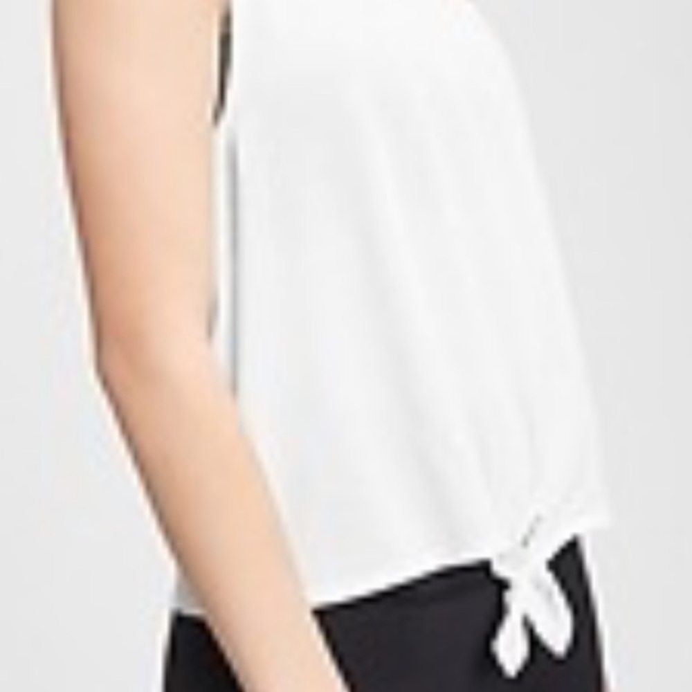 White Sleeveless Tie-Front‎ Top